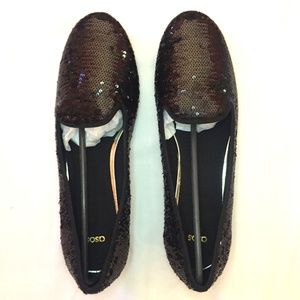 NWT ASOS Black Sequined Slippers/Loafers - 10